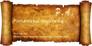 Porubszky Asszunta névjegykártya